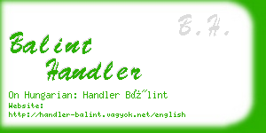 balint handler business card